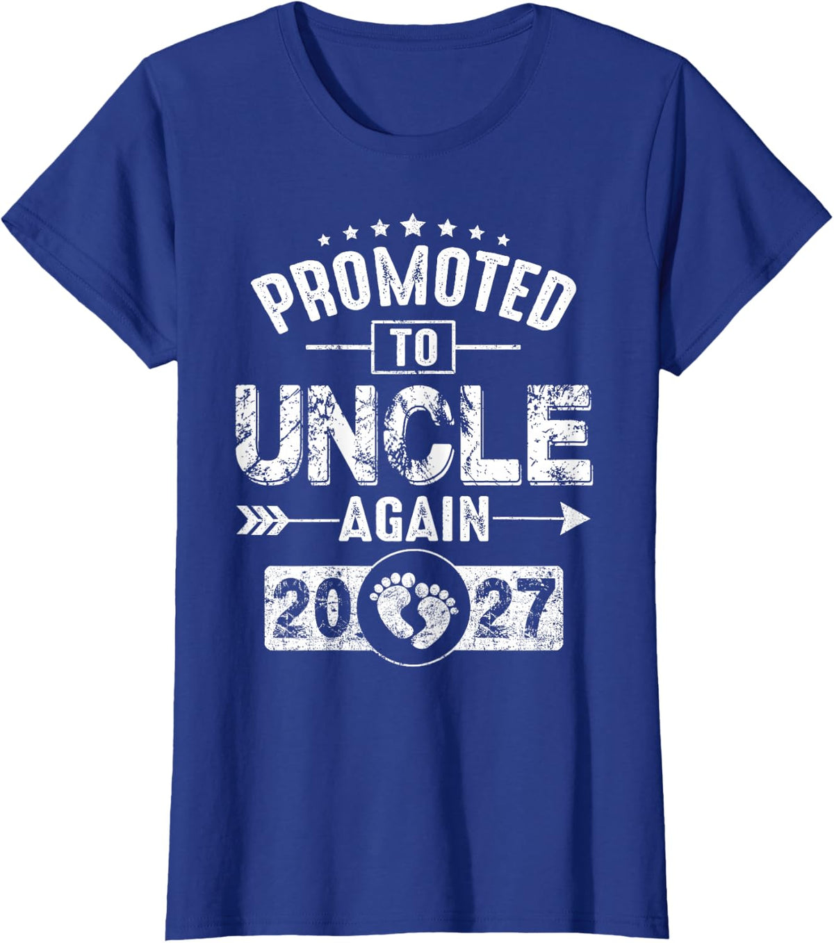 Promoted to Uncle Again 2027 Pregnancy Announcement Dad T-Shirt - Royal Blue