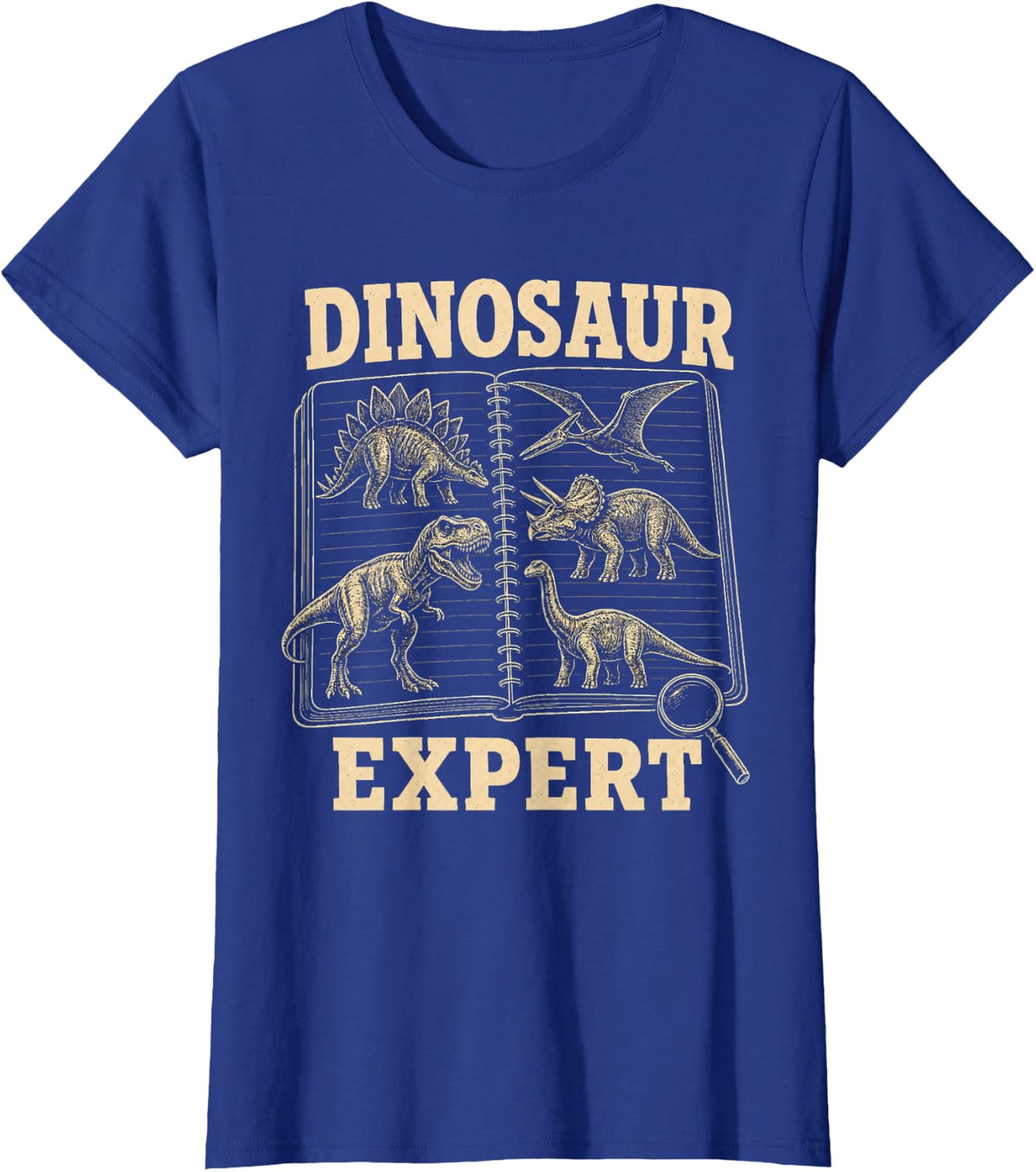 Dinosaur Expert T Rex Triceratops Stegosaurus Gifts for Kids T-Shirt - Royal Blue