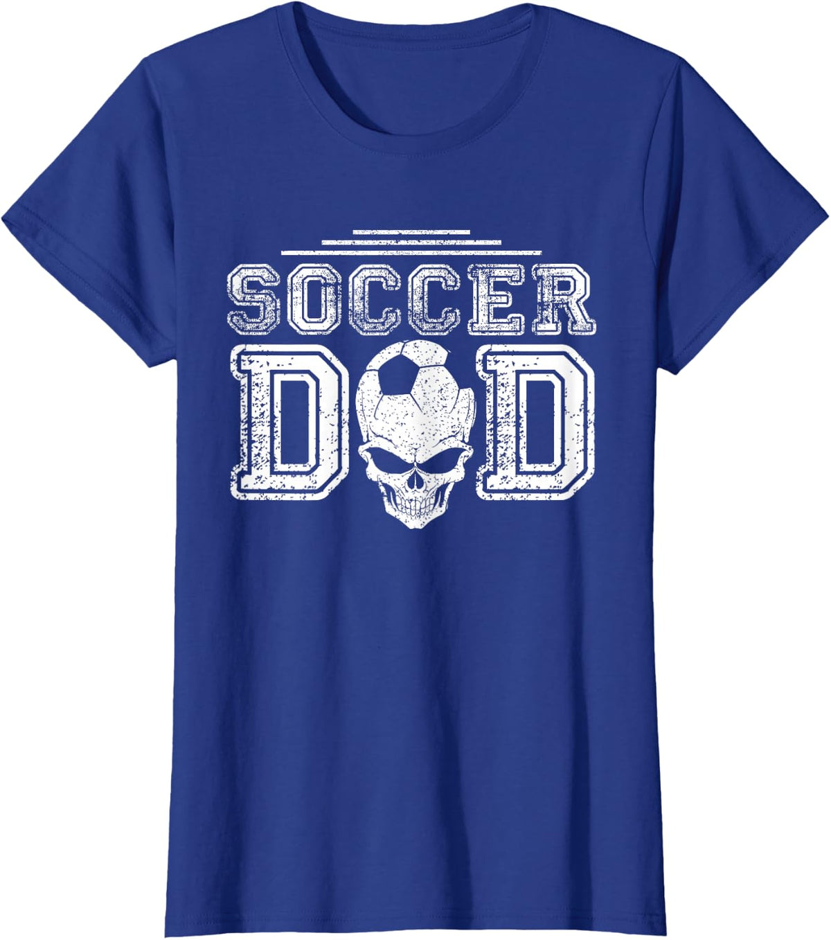 Soccer Dad Skull Soccer Player Funny Fathers Day T-Shirt - Royal Blue