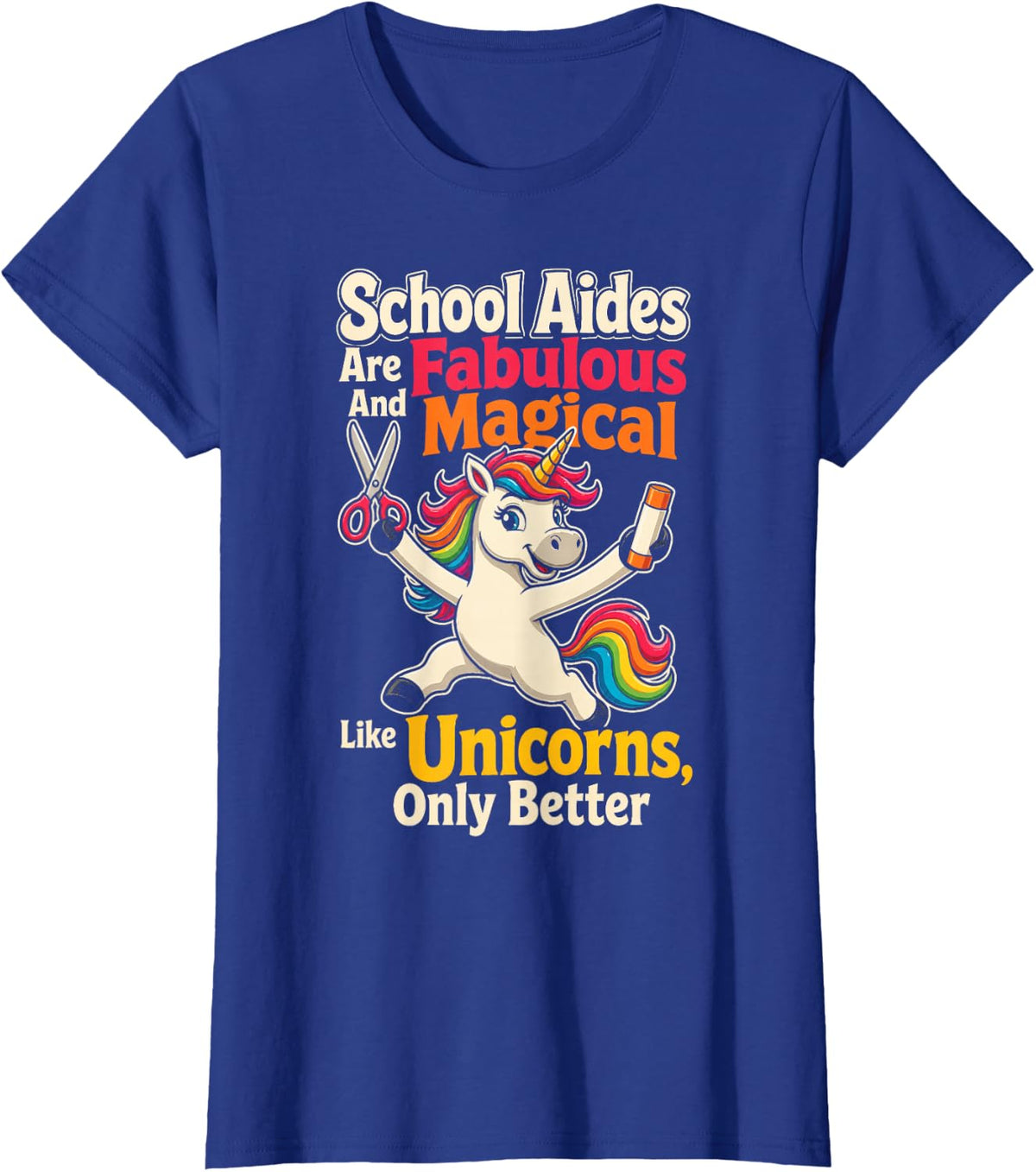 Paraprofessional School Aides are Magical Like Unicorns T-Shirt - Royal Blue