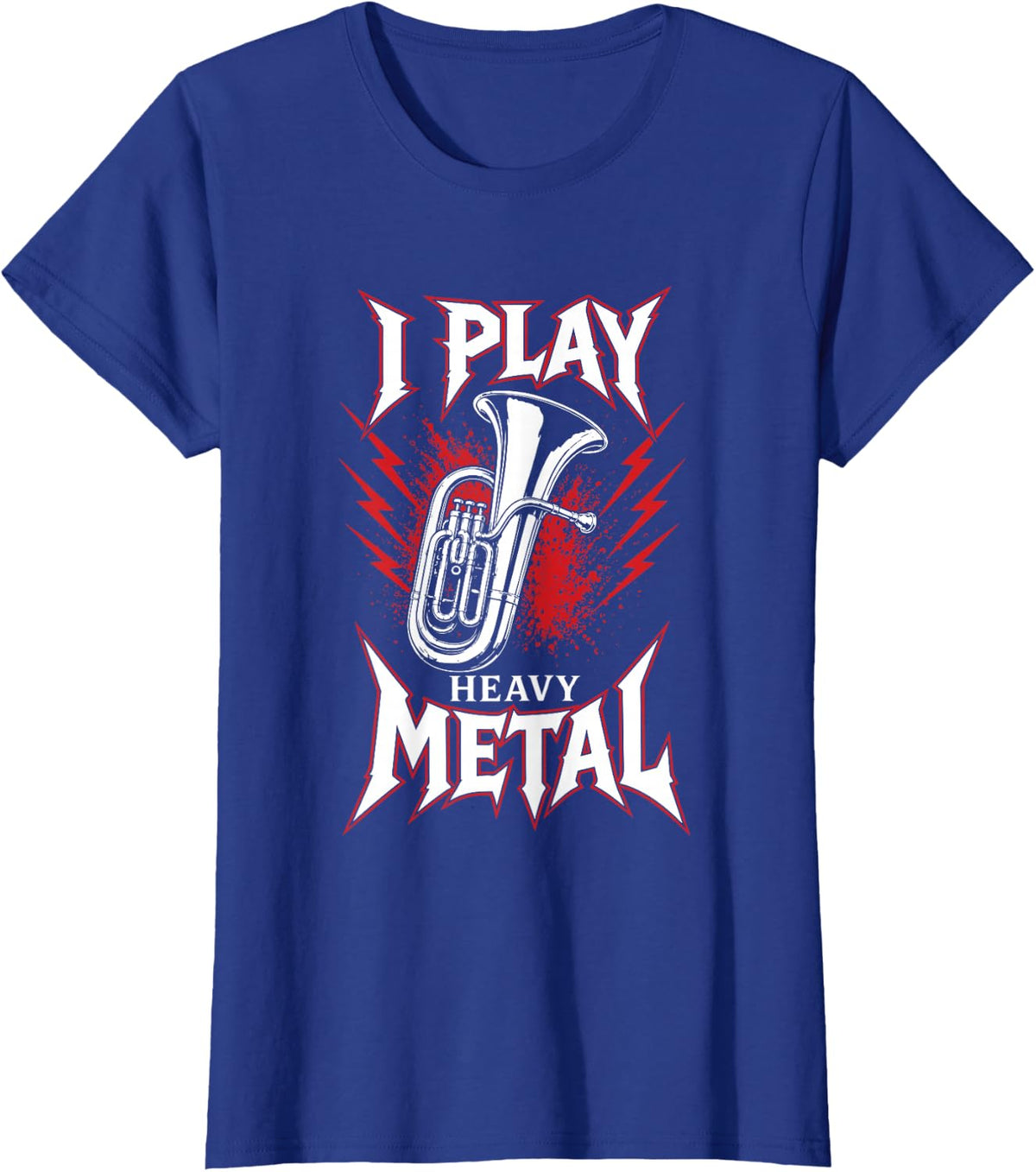 I Play Heavy Metal Tuba Marching Band Music Design T-Shirt - Royal Blue