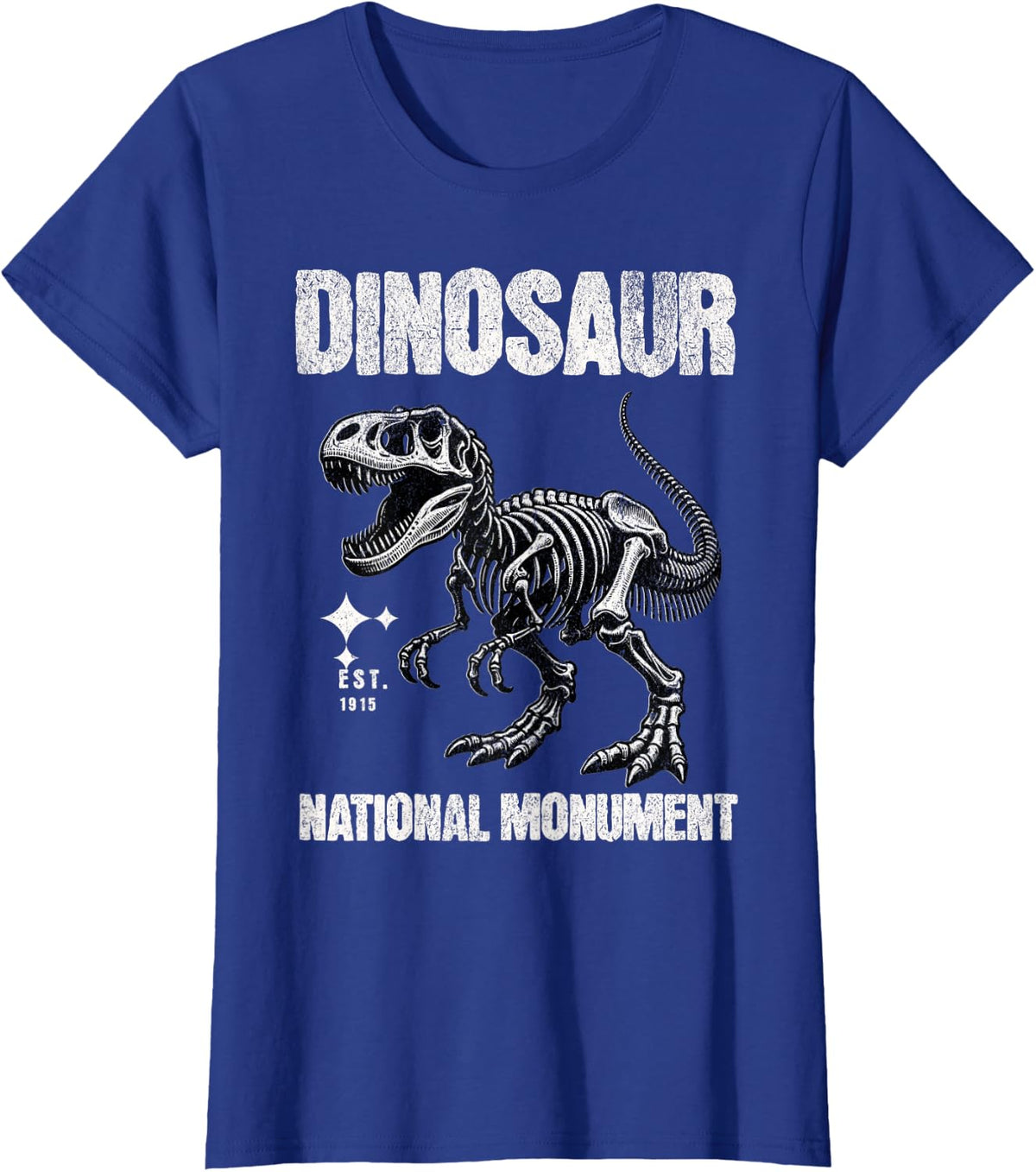 Dinosaur National Monument CO T-Rex Fossil National Parks T-Shirt - Royal Blue