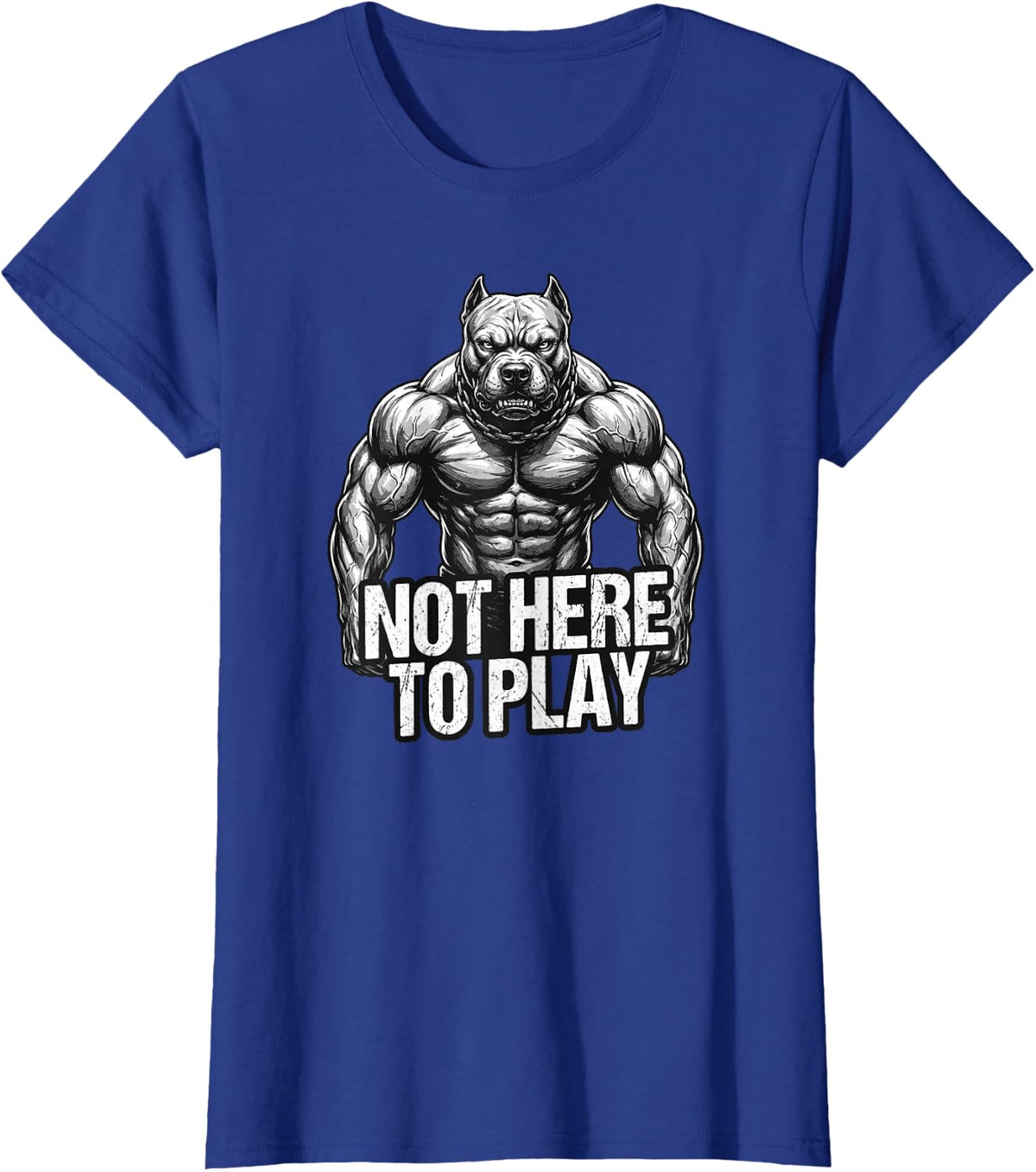 Muscle Pitbull Bodybuilding Gym Workout Motivation T-Shirt - Royal Blue
