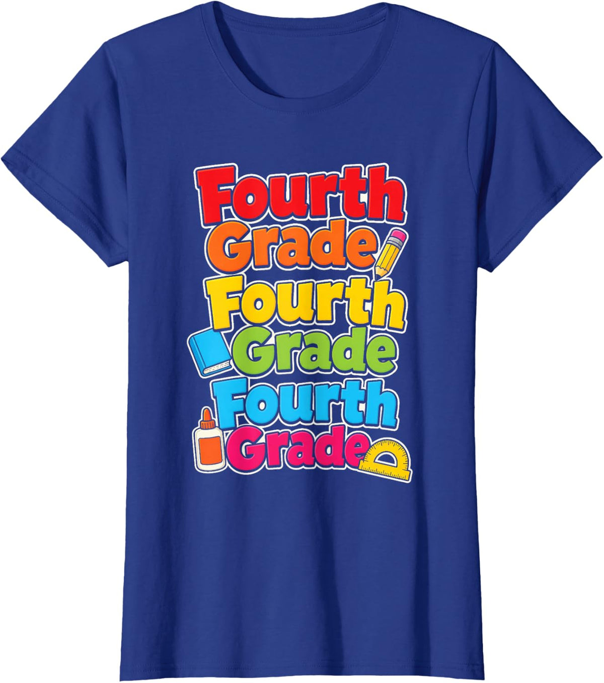 Fourth Grade Chant Elementary School Kids First Day T-Shirt - Royal Blue