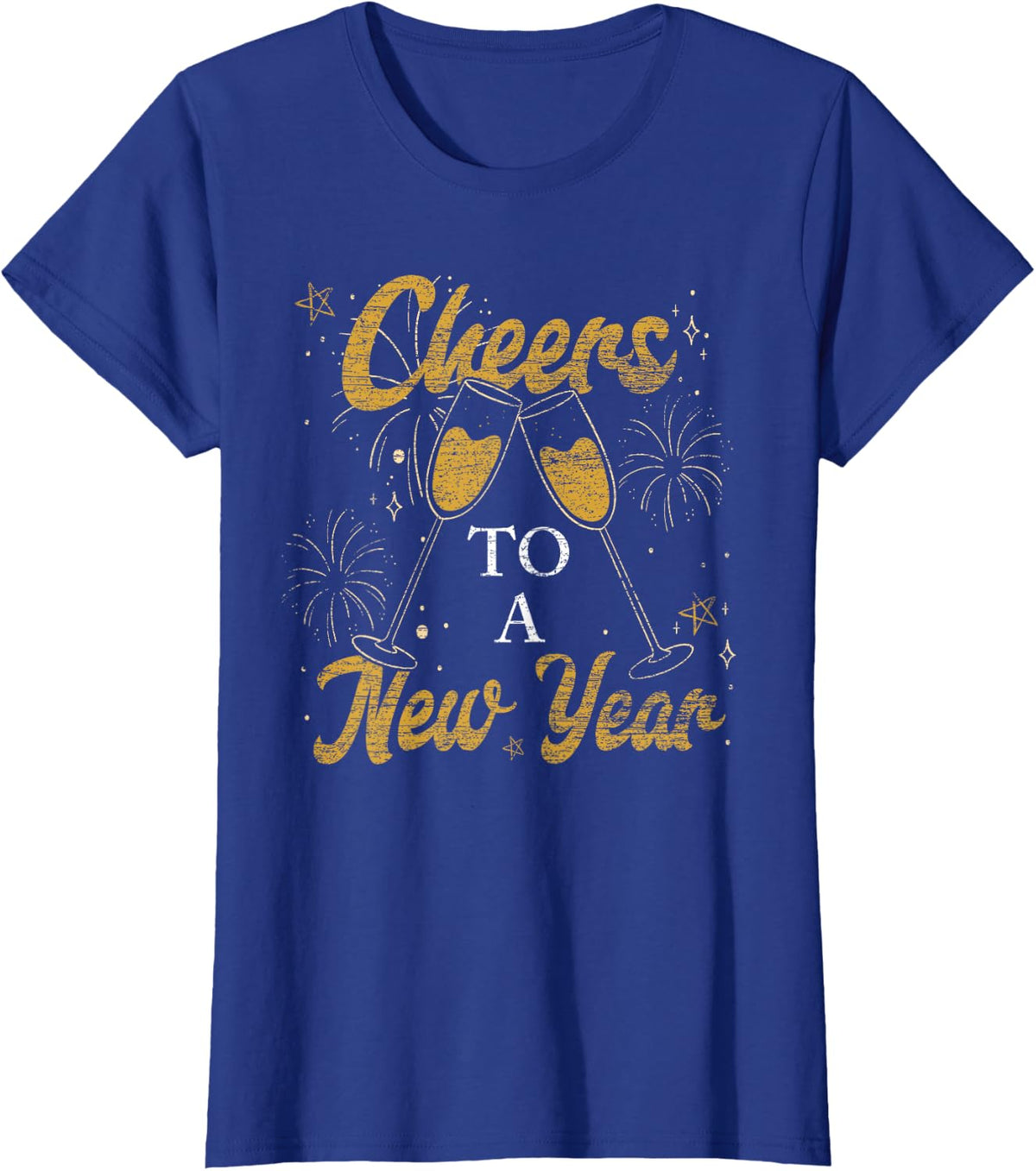 Cheers to a New Year Happy New Year T-Shirt - Royal Blue