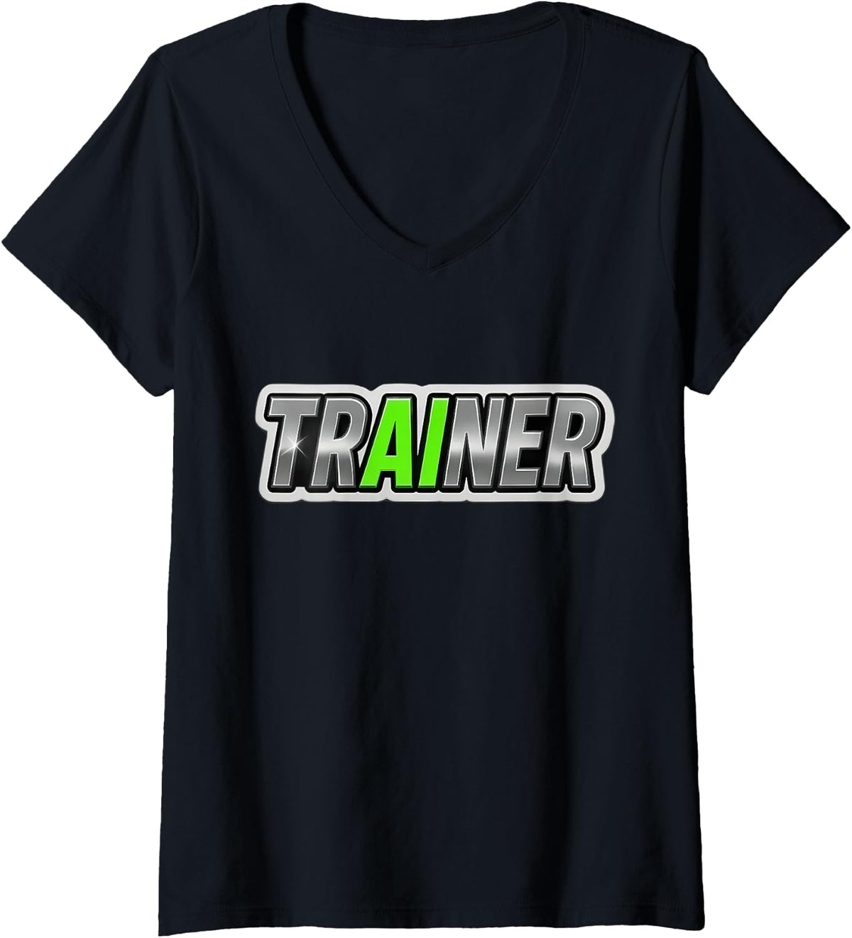 Women's AI Model Trainer Artificial Intelligence Engineer Training V-Neck T-Shirt - Black