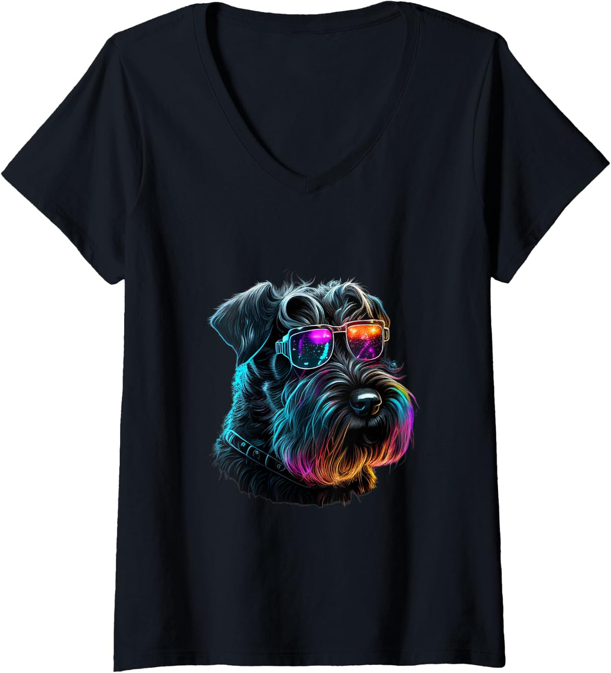Womens Giant Schnauzer Dogs Giant Schnauzers V-Neck T-Shirt - Black