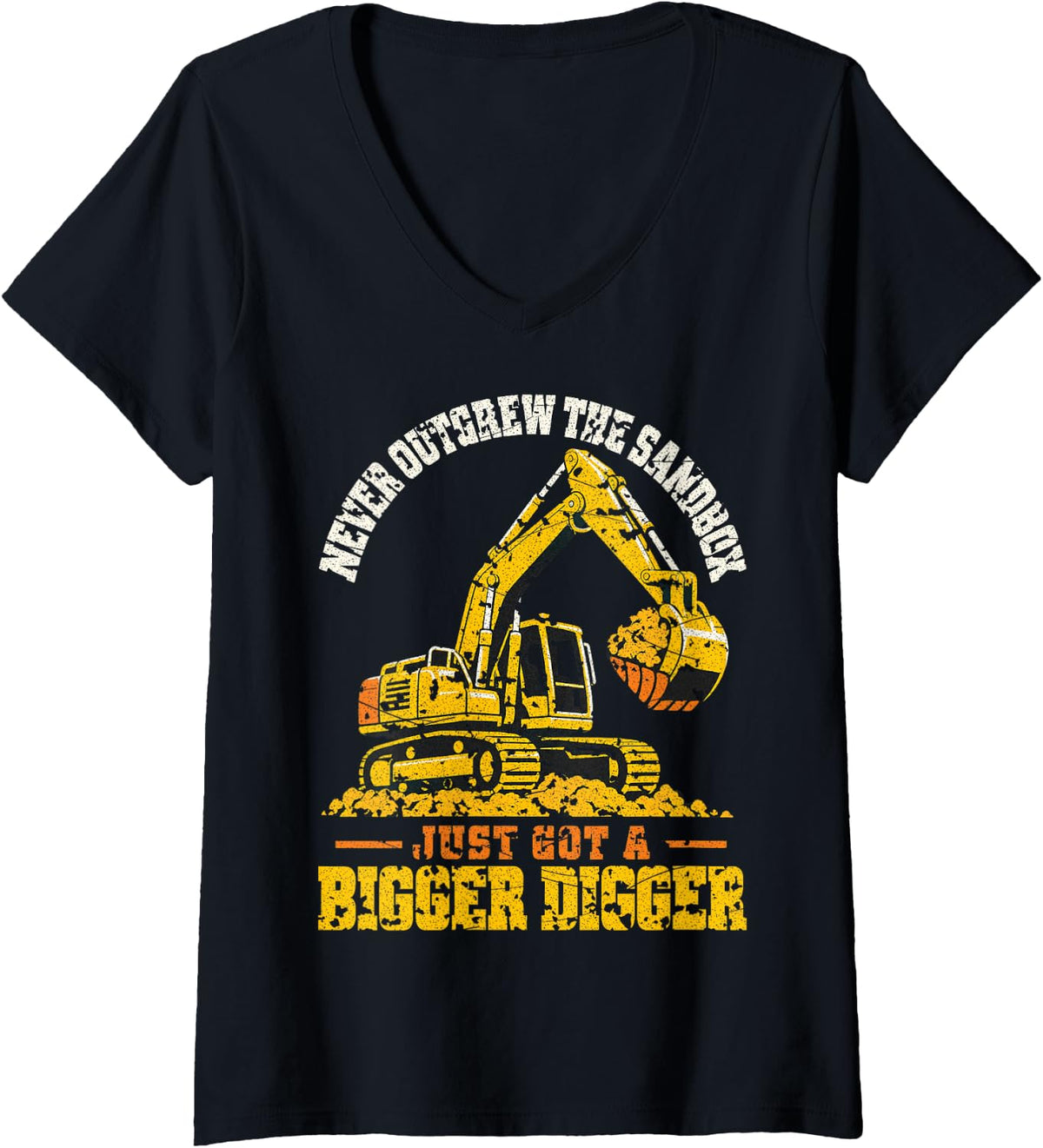 Women's Big Rig Truck Driver V-Neck T-Shirt - Black