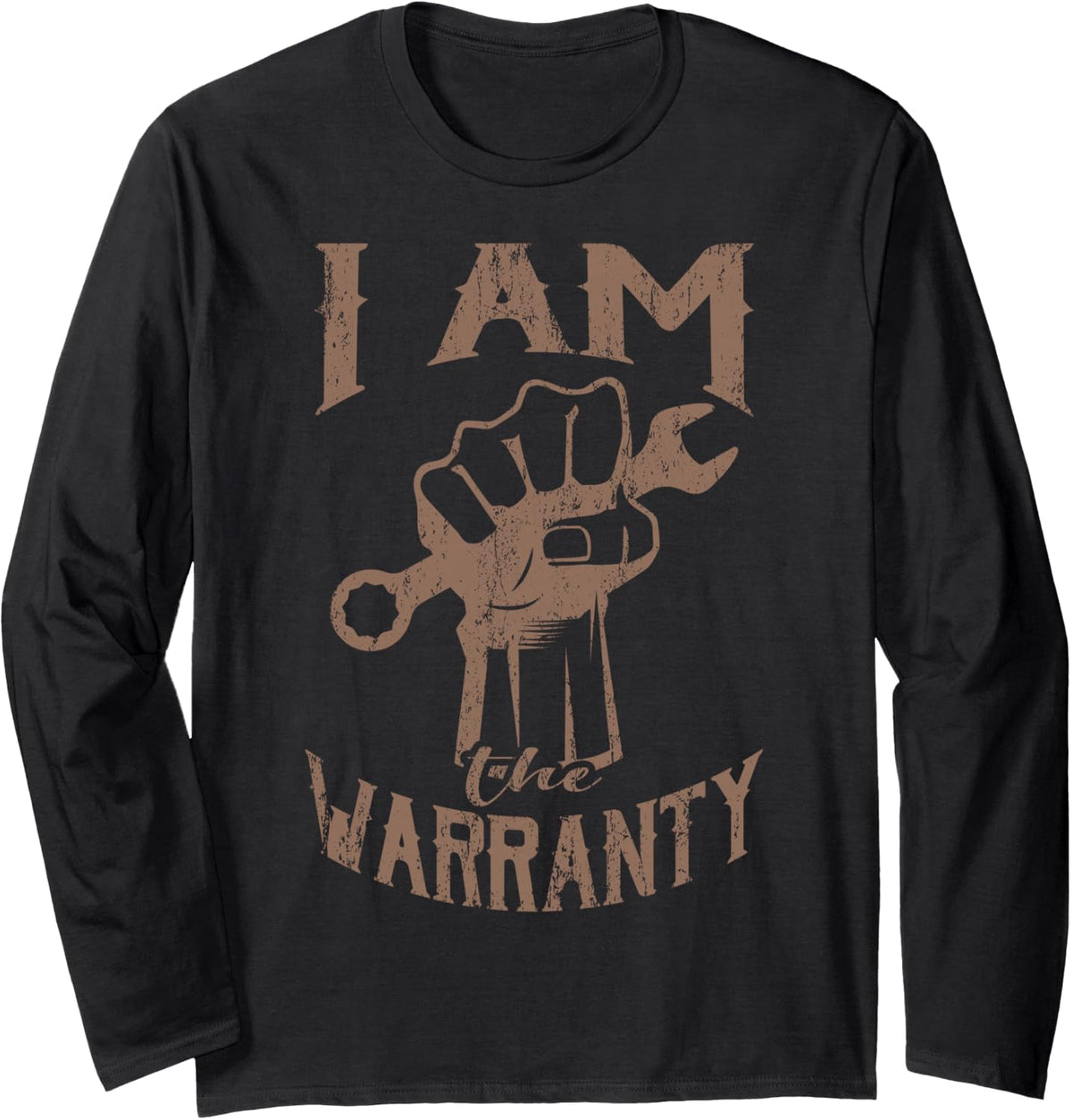 Dad Car Guy Funny Car Mechanic I Am The Warranty Fathers Day Long Sleeve T-Shirt - Adult Unisex Black