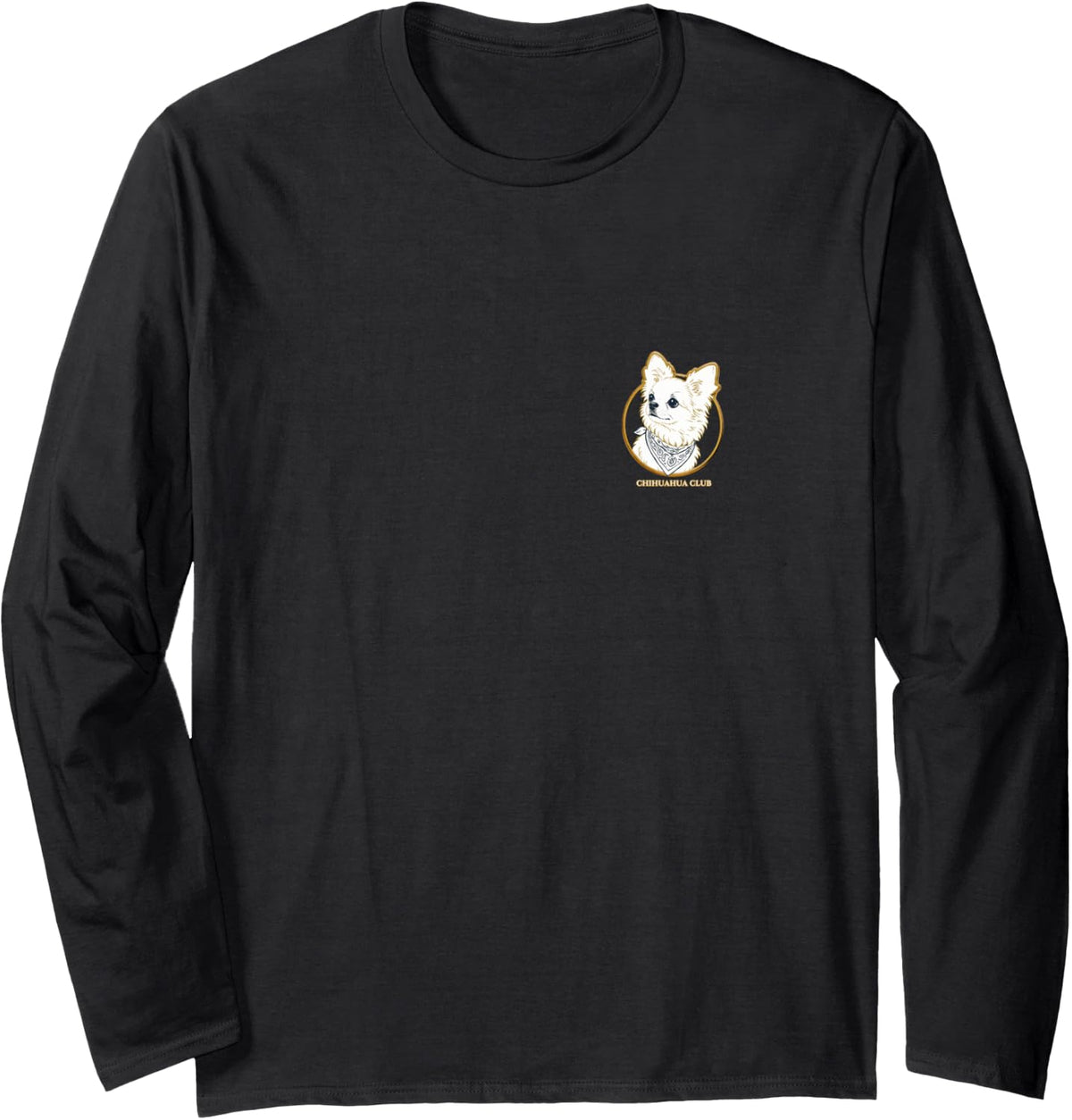 Chihuahua Club Vintage Emblem Long Sleeve T-Shirt - Adult Unisex Black
