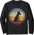 Retro Style Basenji Dog Long Sleeve T-Shirt - Adult Unisex Black
