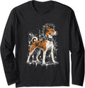 Punk Basenji Funny Mohawk Dog Rock Grunge Long Sleeve T-Shirt - Adult Unisex Black