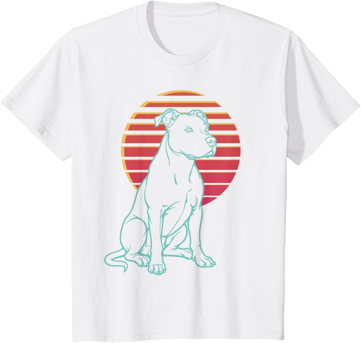 Pitbull Lover Dog Owner Retro Synthwave 80s T-Shirt - White