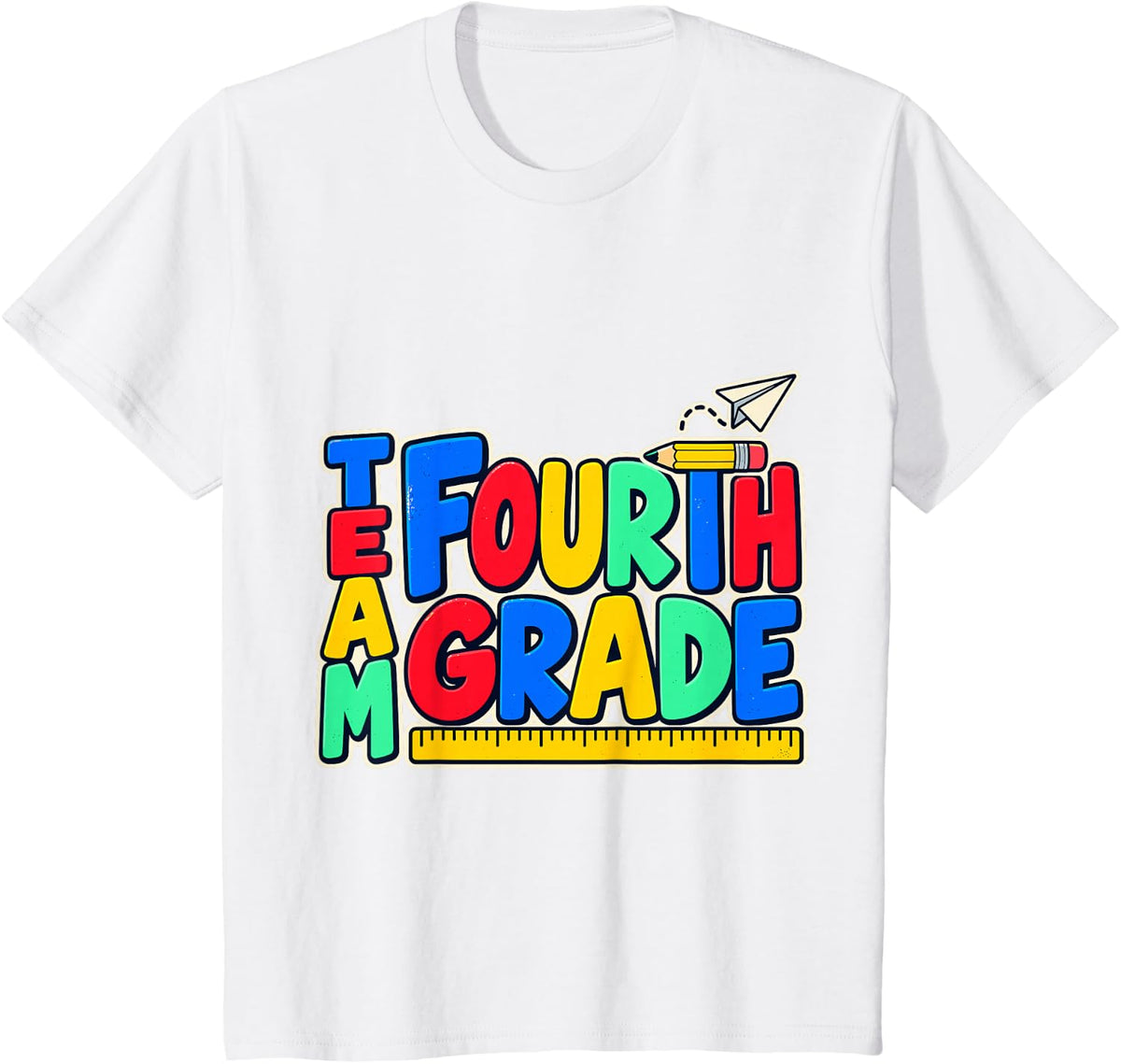 Team Fourth Grade School Teacher T-Shirt - White