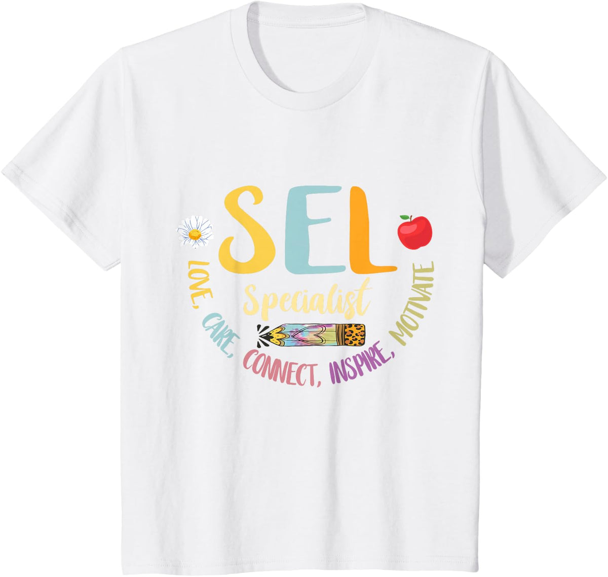 SEL Specialist Teacher Tees Social Emotional Learning Counselor T-Shirt for Educators - White