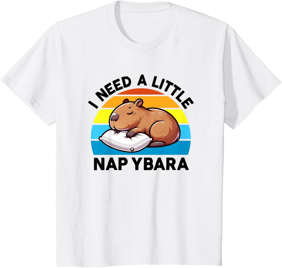 I need some Napybara Sleeping Capybara Vintage Sunset T-Shirt - White