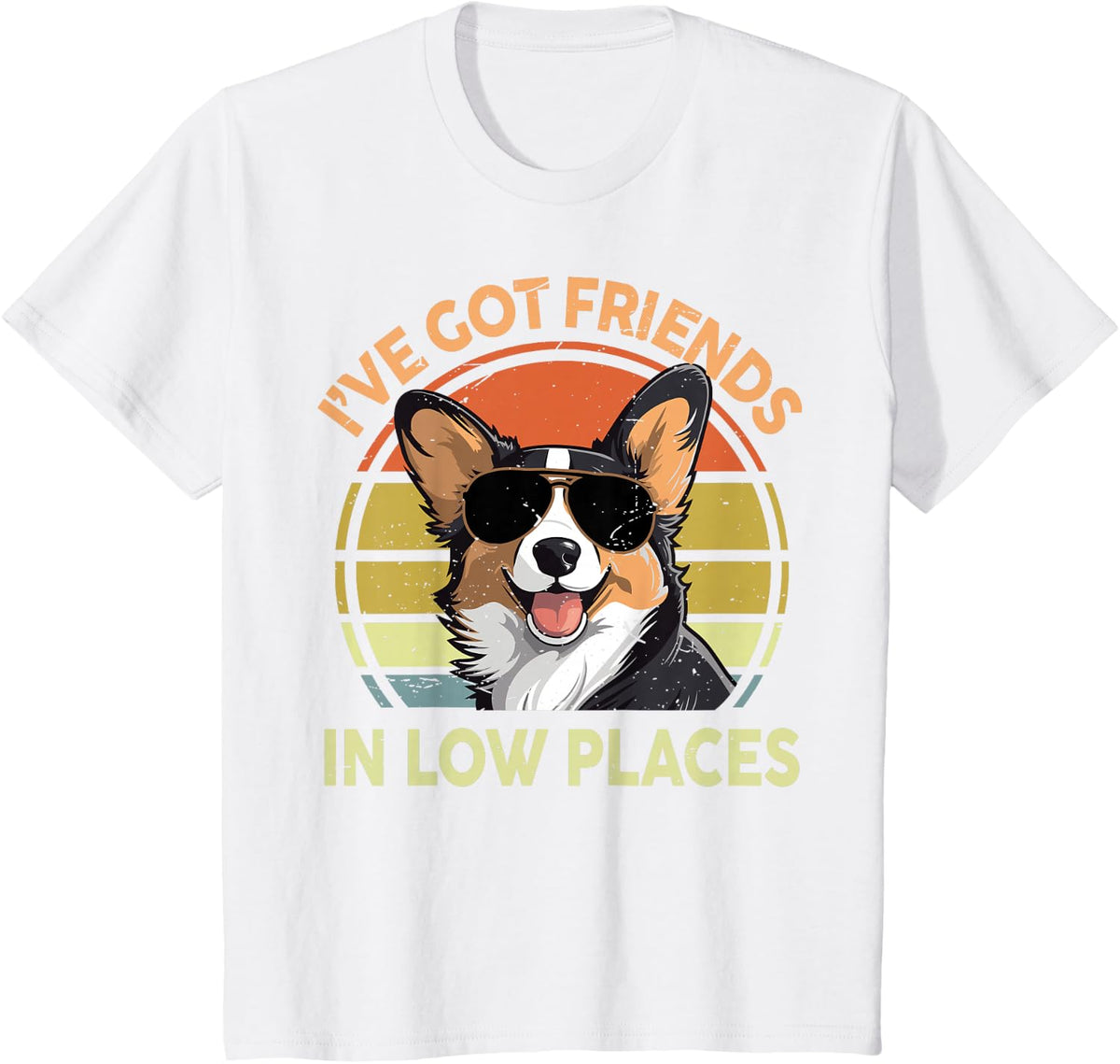 Funny Corgi I've Got Friends Low Places Corgi Gift for Lover T-Shirt - White