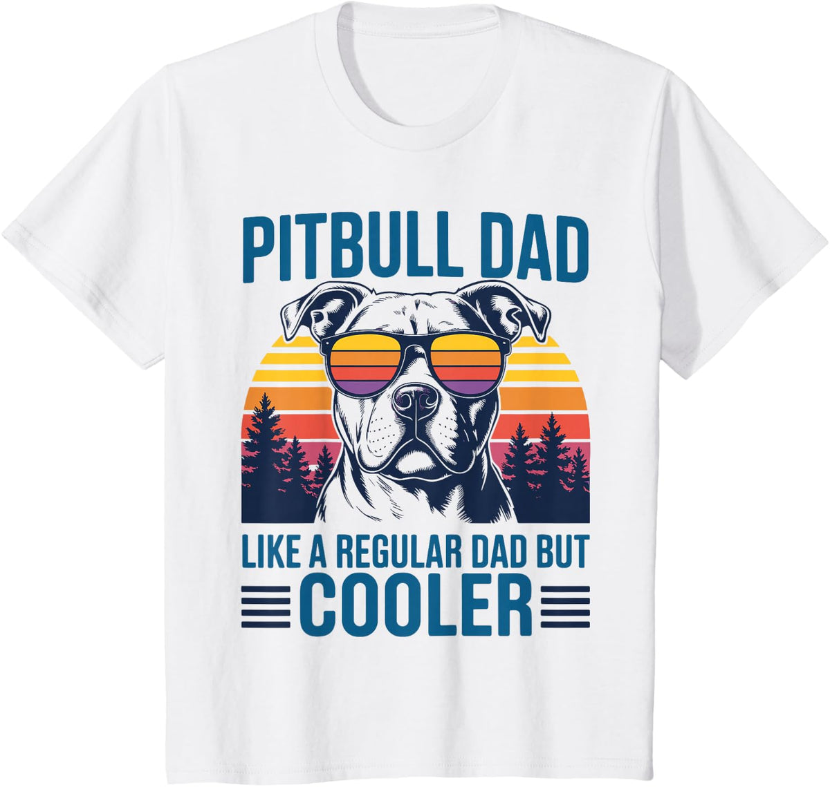 Cool Pitbull Design for Men Boys Dad Pitbull Dog Lover T-Shirt - White