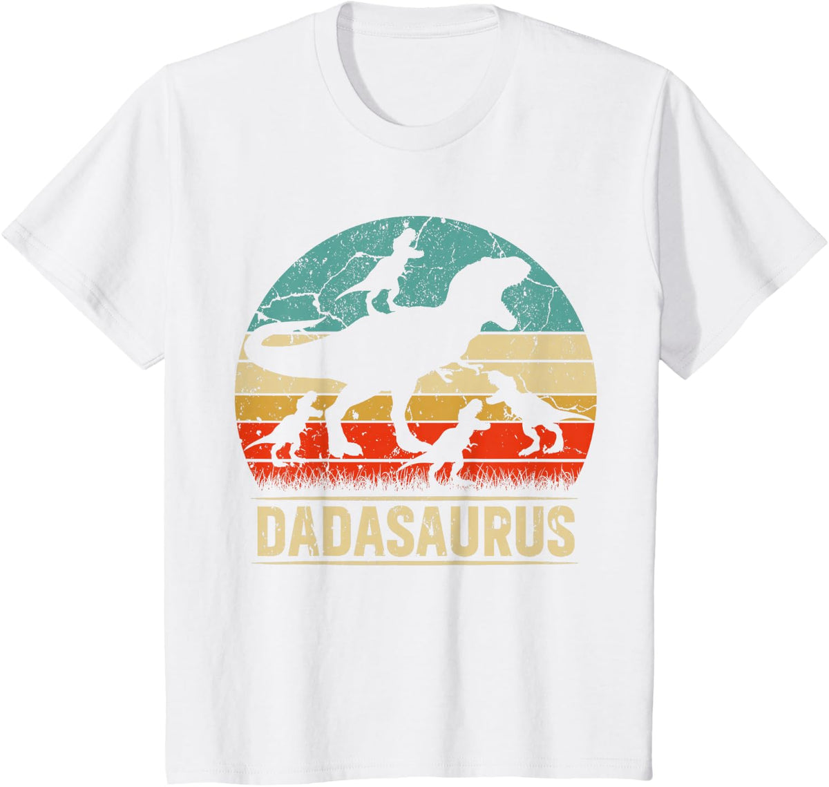 Dada Dinosaur T Rex Dadasaurus 4 kids Family Matching T-Shirt - White