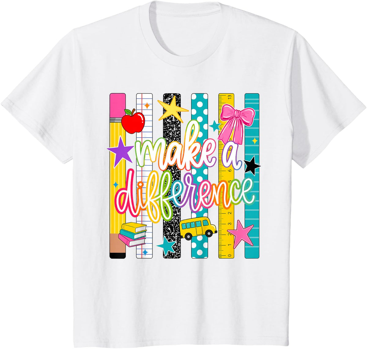 Teacher Making a Difference Back to School Teachers T-Shirt - White