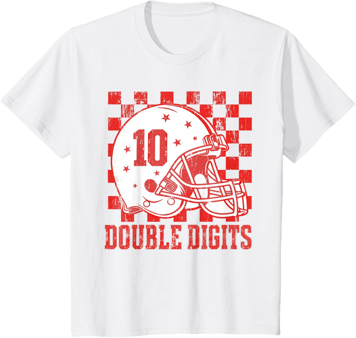 10th Birthday Boy Football Double Digits 10 Year Old Party T-Shirt - White