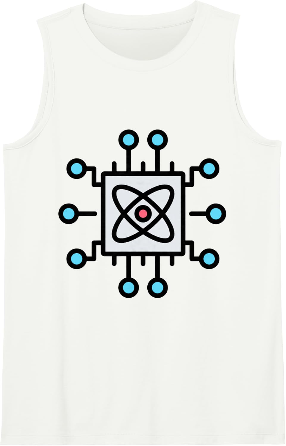 Quantum Circuit Computation Sleeveless Tank Top - White