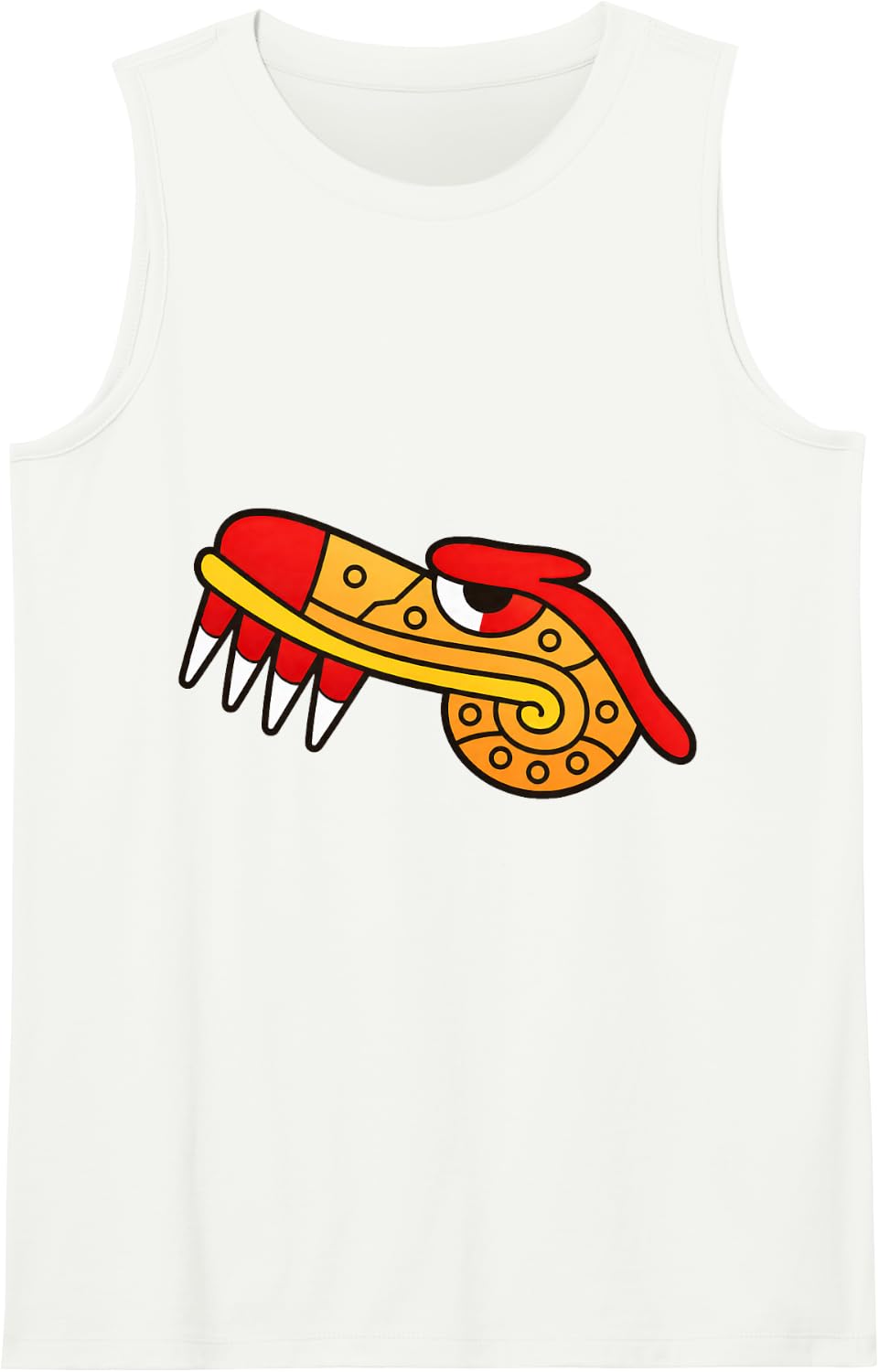 Aztec Serpent Quetzalcoatl Dragon Graphic Calendar Boys Sleeveless Tank Top - White