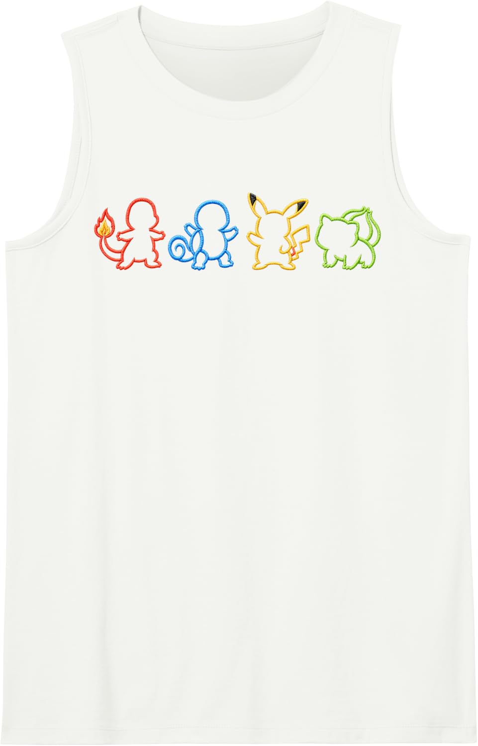 Colorful Dinosaur Cartoon Lover Kids Sleeveless Tank Top - White