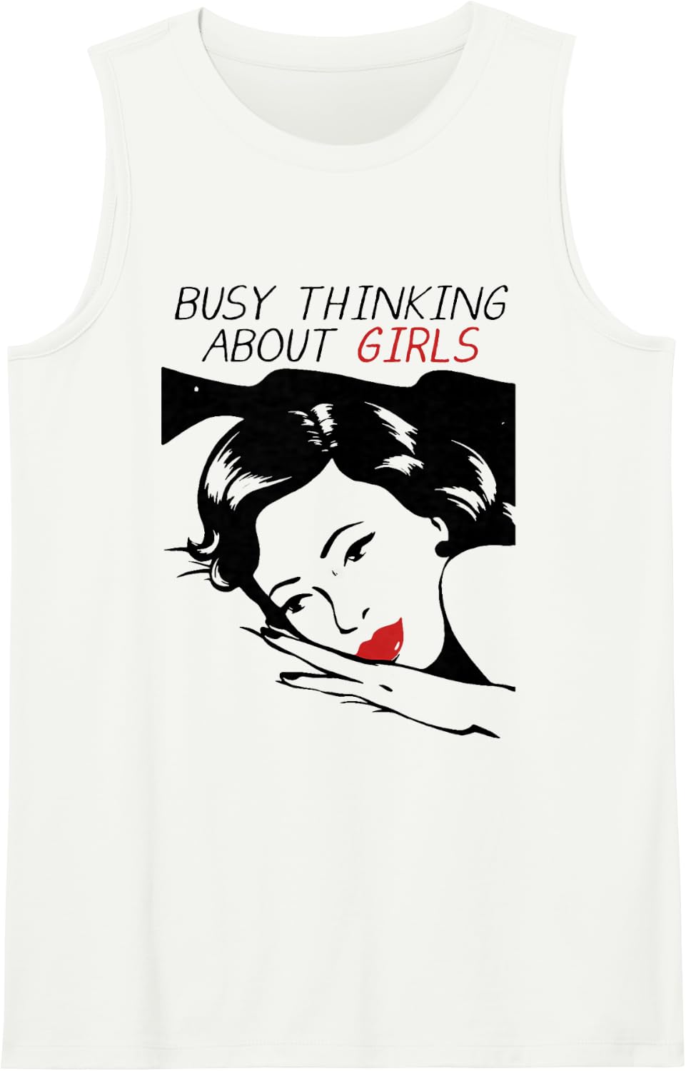 Busy Thinking About Girls Subtle Lesbian Pride WLW Queer Sleeveless Tank Top - White