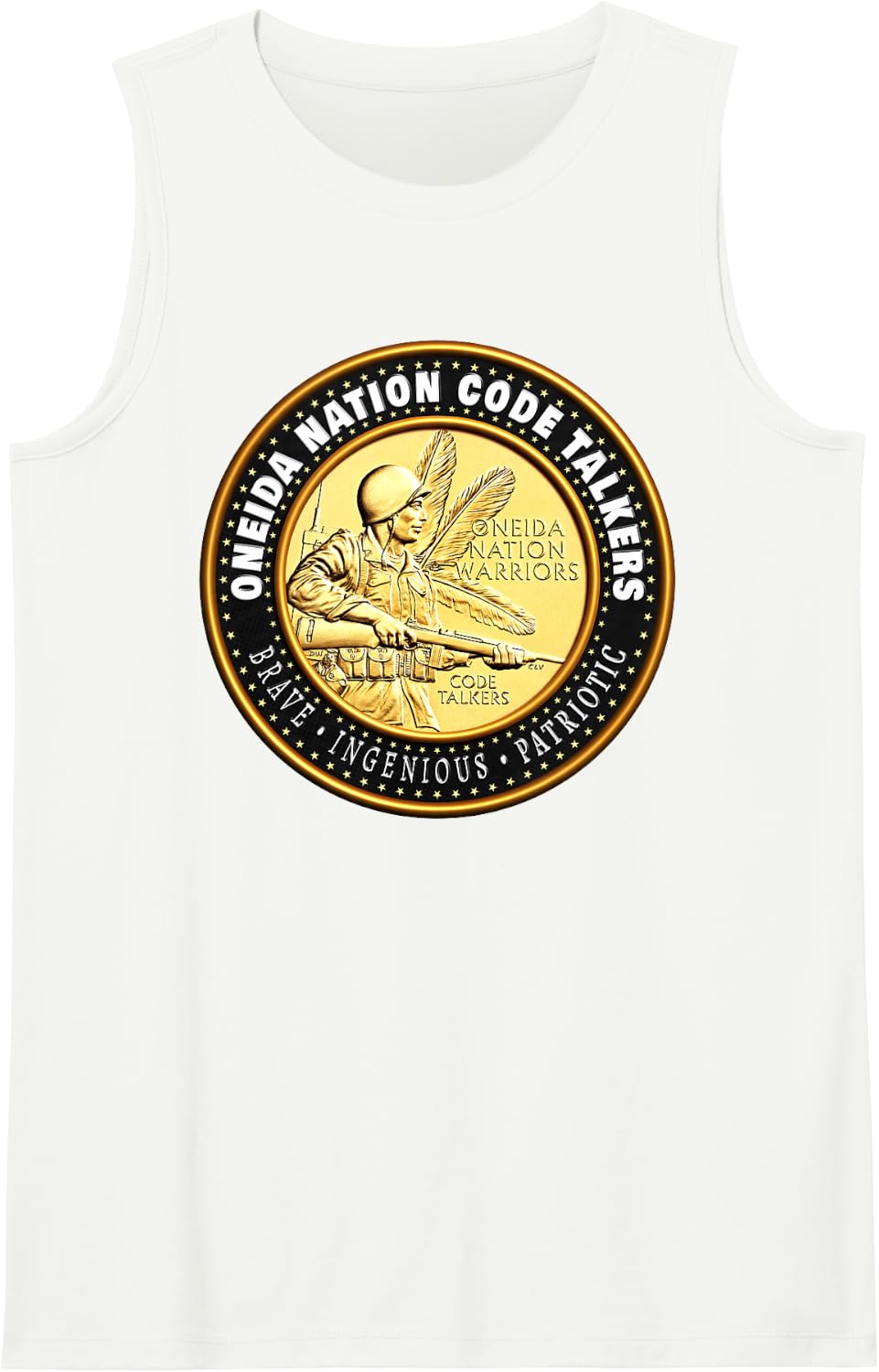 Oneida Nation Code Talkers Native Military Pride Sleeveless Tank Top - White