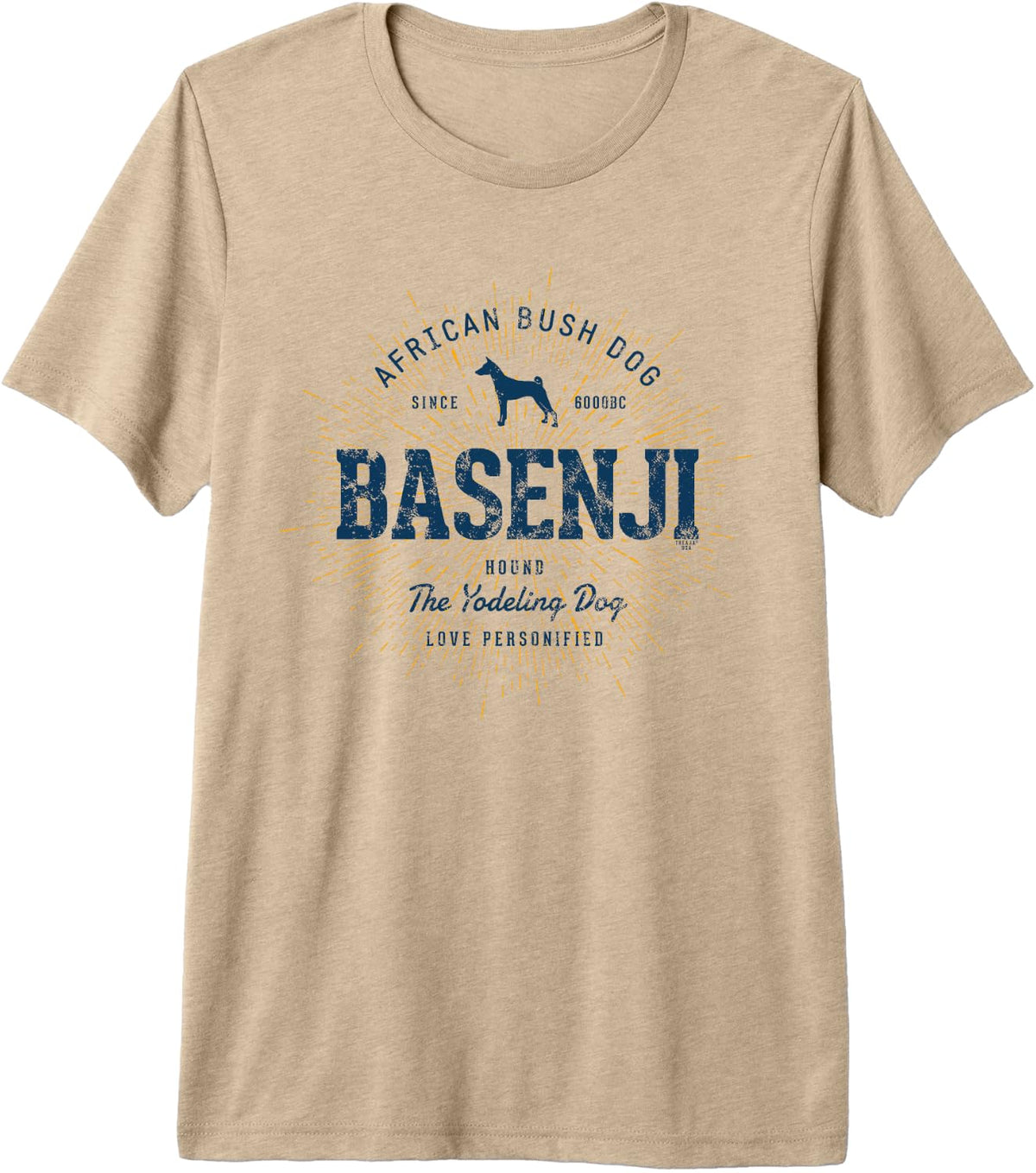 Vintage Basenji Retro Premium Tri-Blend T-Shirt - Tan