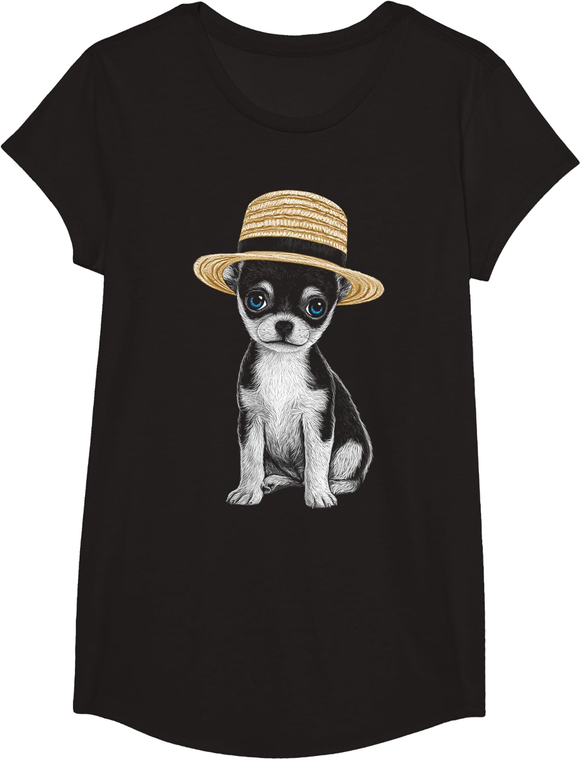 Motif Chihuahua Dog Owner T-Shirt - Girls Black