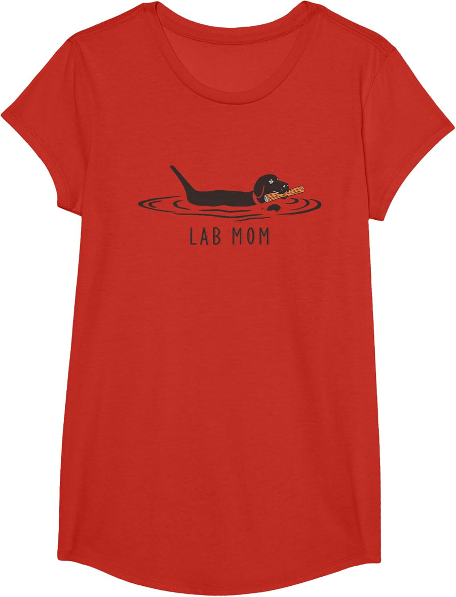 Womens Lab Mom Labrador Retriever Dog Owner Mother T-Shirt - Girls Red