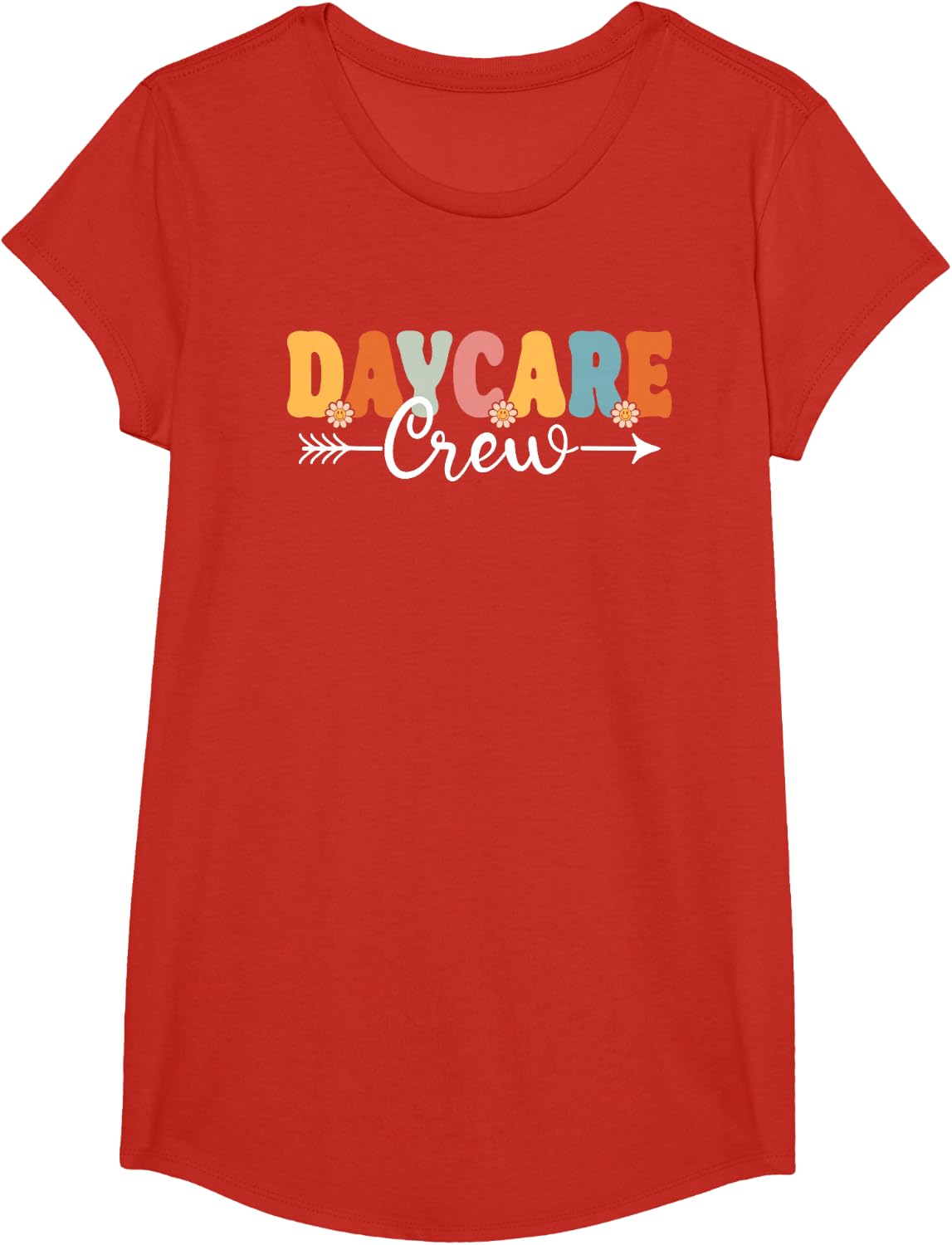 Daycare Crew Back To School Childcare Provider T-Shirt - Girls Red