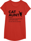 Cat Aunt Definition Best Cat Aunt Ever Funny Cat Lover T-Shirt - Girls Red