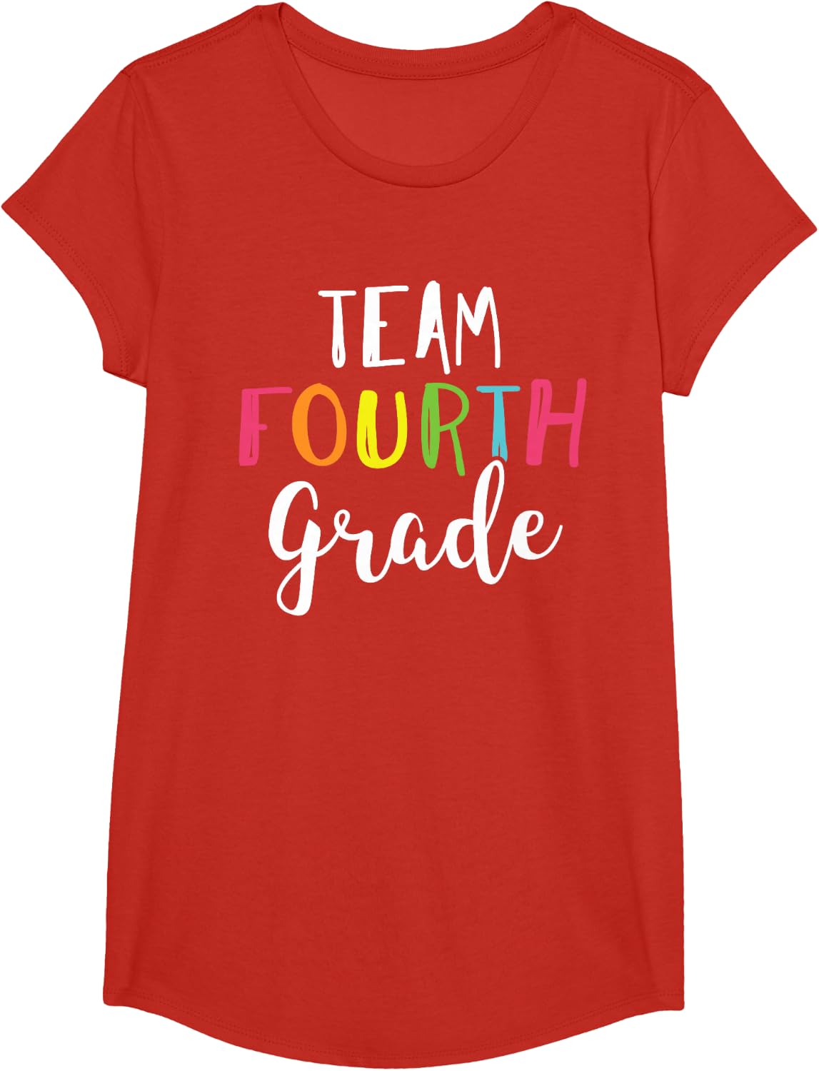 Team 4th Fourth Grade Teacher Back To School Top T-Shirt - Girls Red