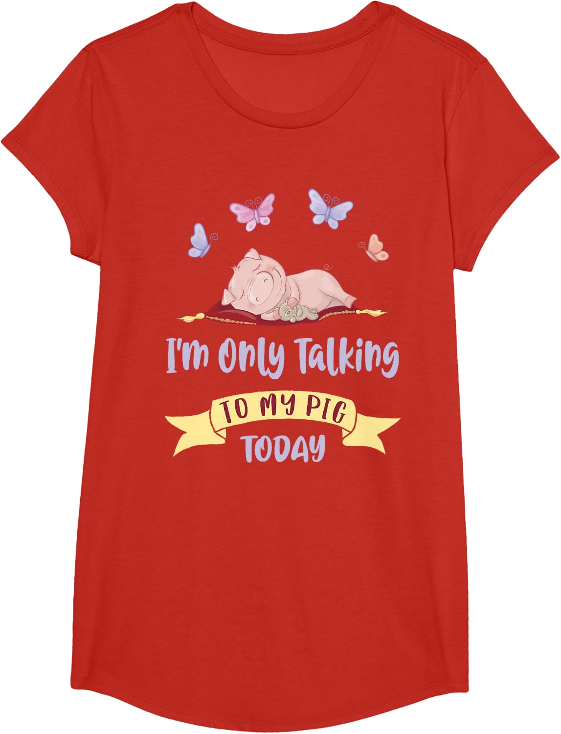 I'm Only Talking To My Pig Today T-Shirt - Girls Red