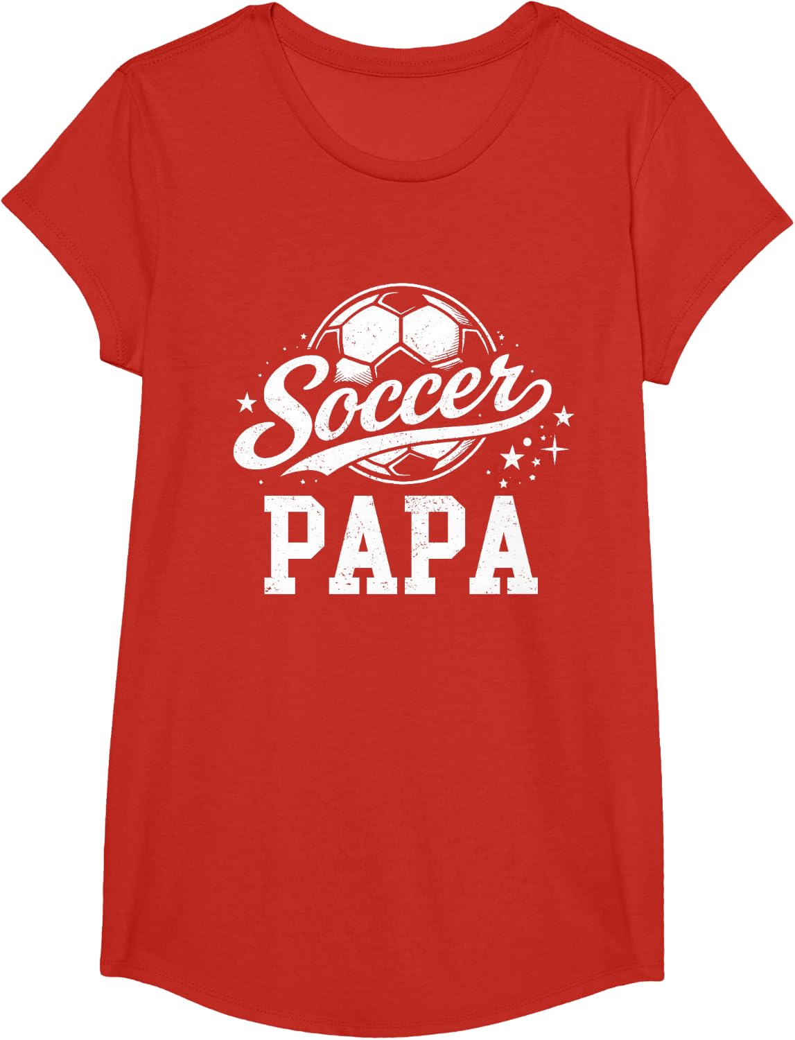 Soccer Papa Family Matching Dad Fathers Day T-Shirt - Girls Red