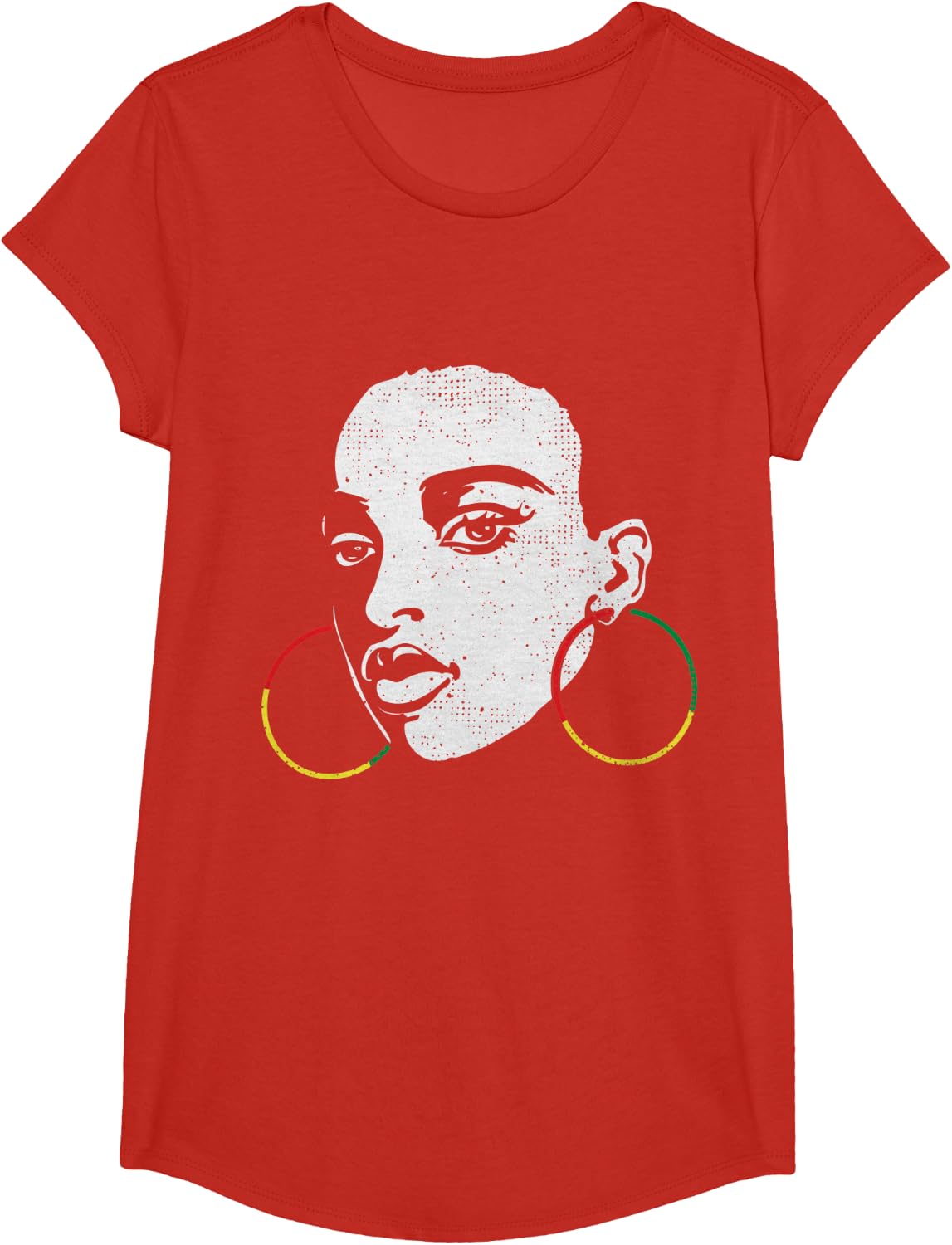Afro Black Woman Afican Color Cool Black History Month Gift T-Shirt - Girls Red