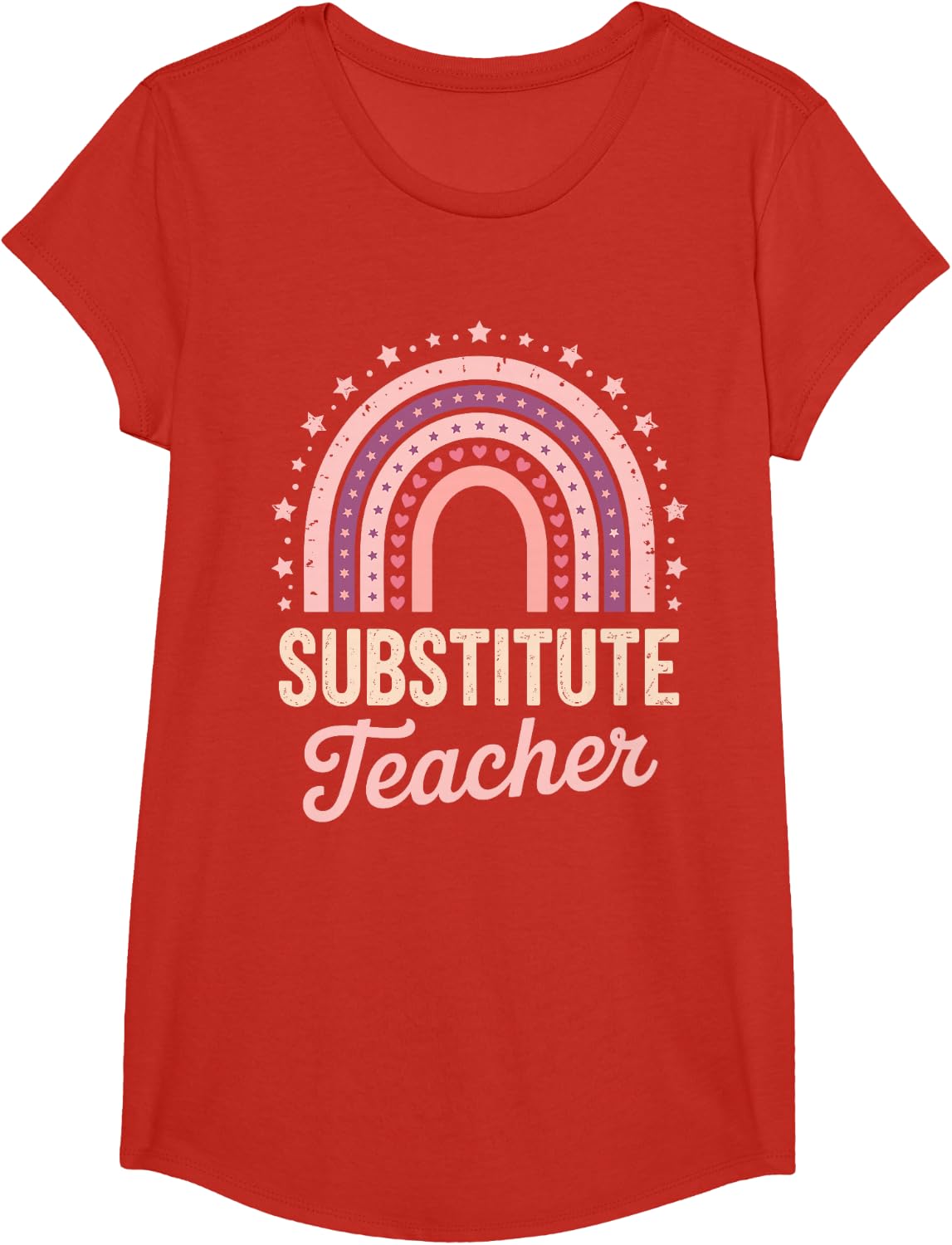 Substitute Teacher Art for Men Women Kids Appreciation T-Shirt - Girls Red