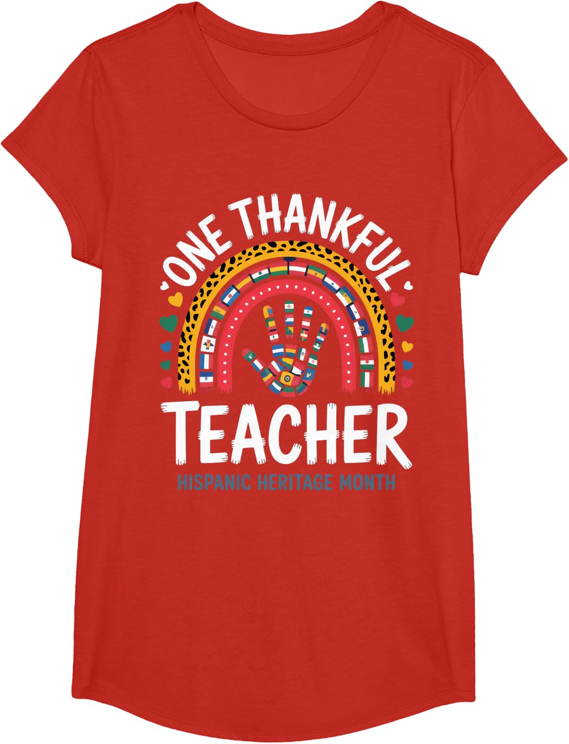 One Thankful Teacher Hispanic Heritage Month Educators T-Shirt - Girls Red