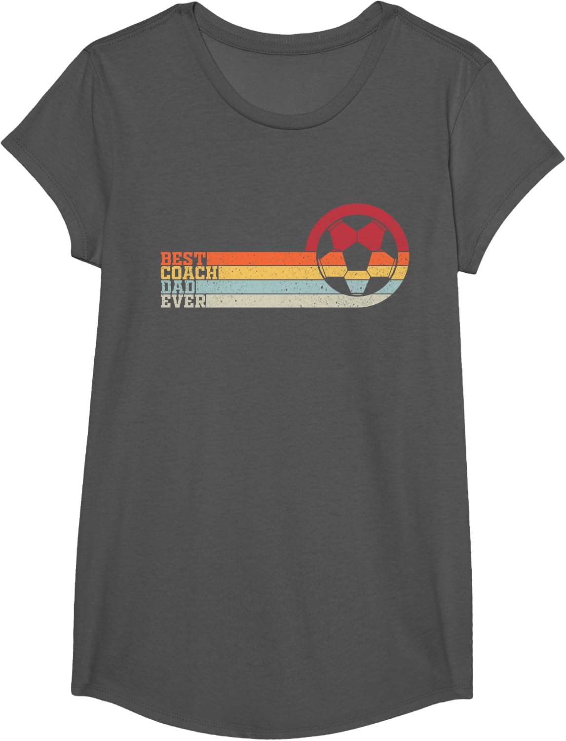 Best soccer coach dad of all time T-Shirt - Girls Asphalt Grey