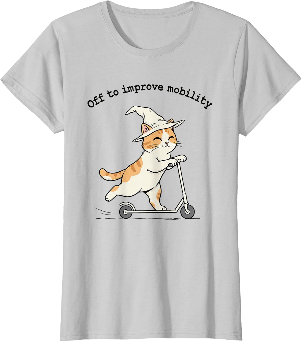 Off to Improve Mobility | Cute Cat Physical Therapist T-Shirt - Silver Grey