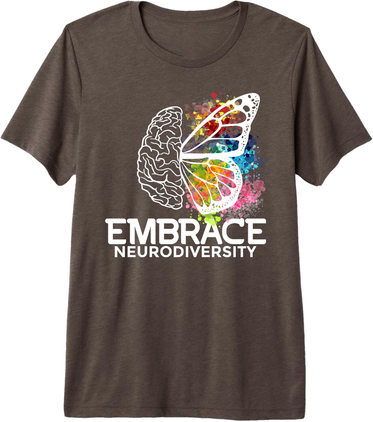 Embrace Neurodiversity - adhd awareness Premium Tri-blend T-Shirt - Brown