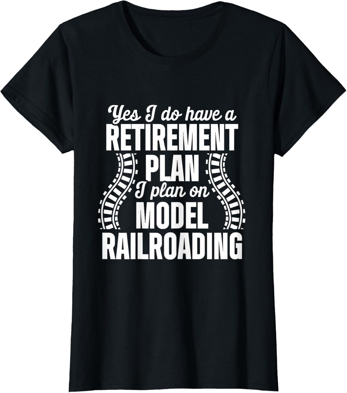 Model Railroad Retirement Rail Modelling Railroading T-Shirt - Black