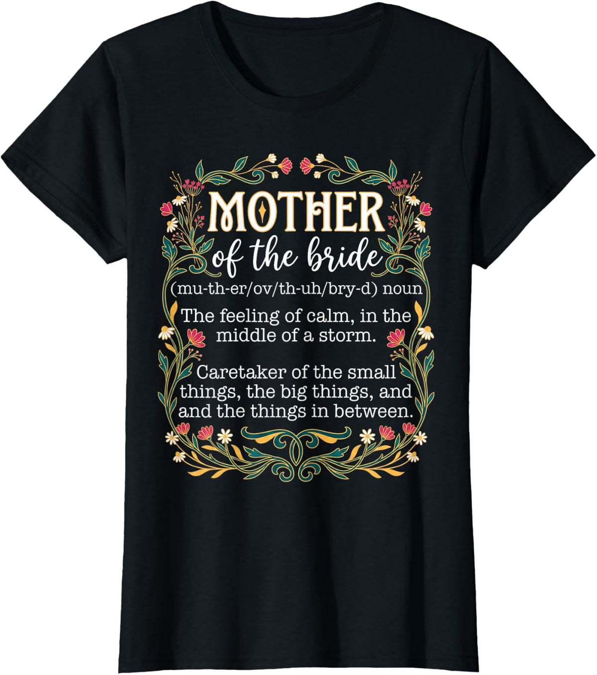 Meaning Bridal Shower Mob Mom Bride and Groom T-Shirt - Black