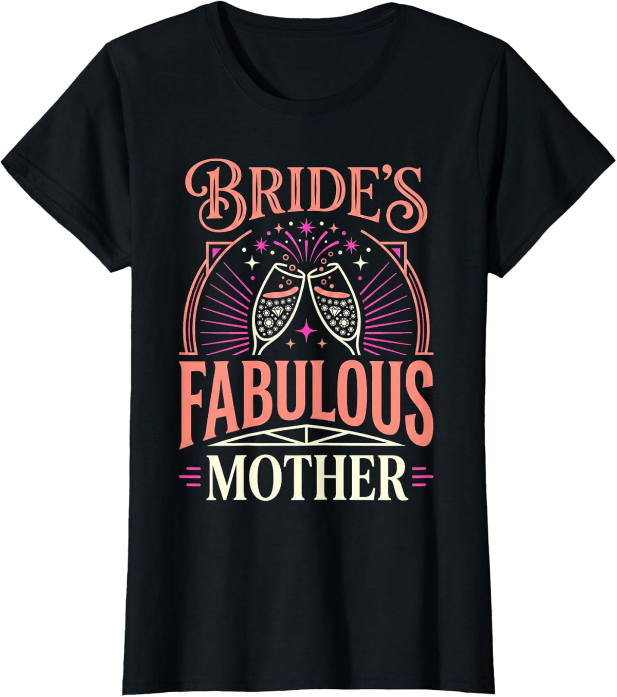 Bride's Mother Bridal Shower Mob Mom Bride and Groom T-Shirt - Black