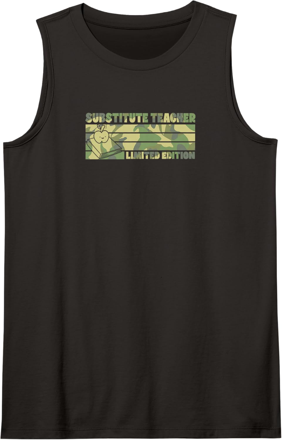 Substitute Teacher Limited Edition Retro 70s Style Teacher Sleeveless Tank Top - Black