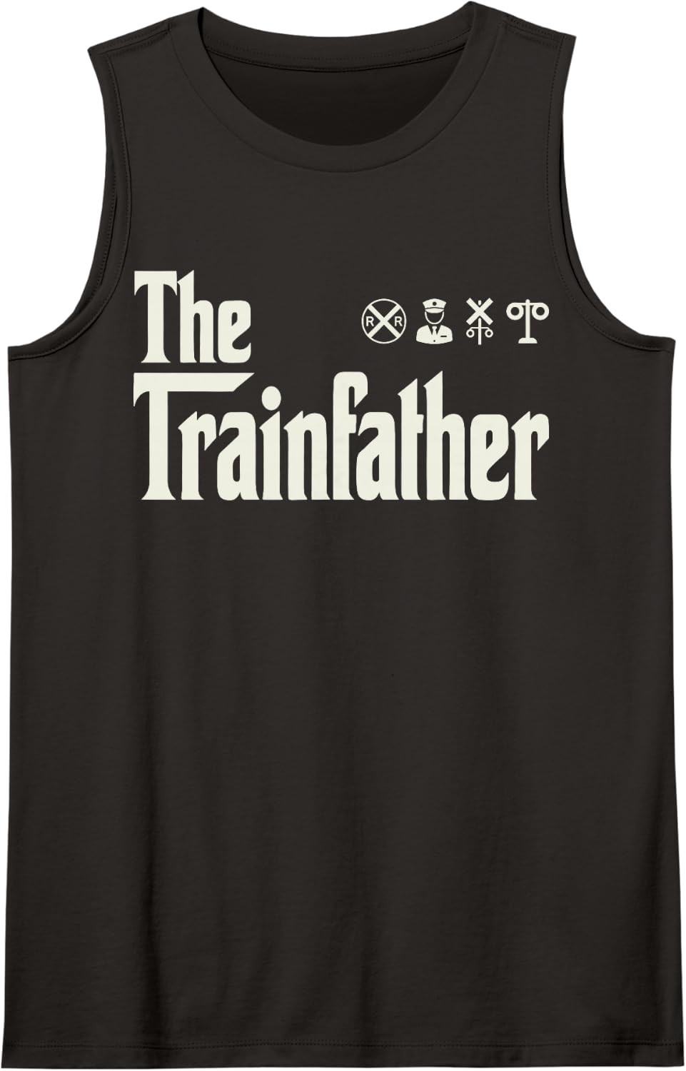 The Traifather Railroad Trains Steam Train Locomotive Lover Tank Top - Black