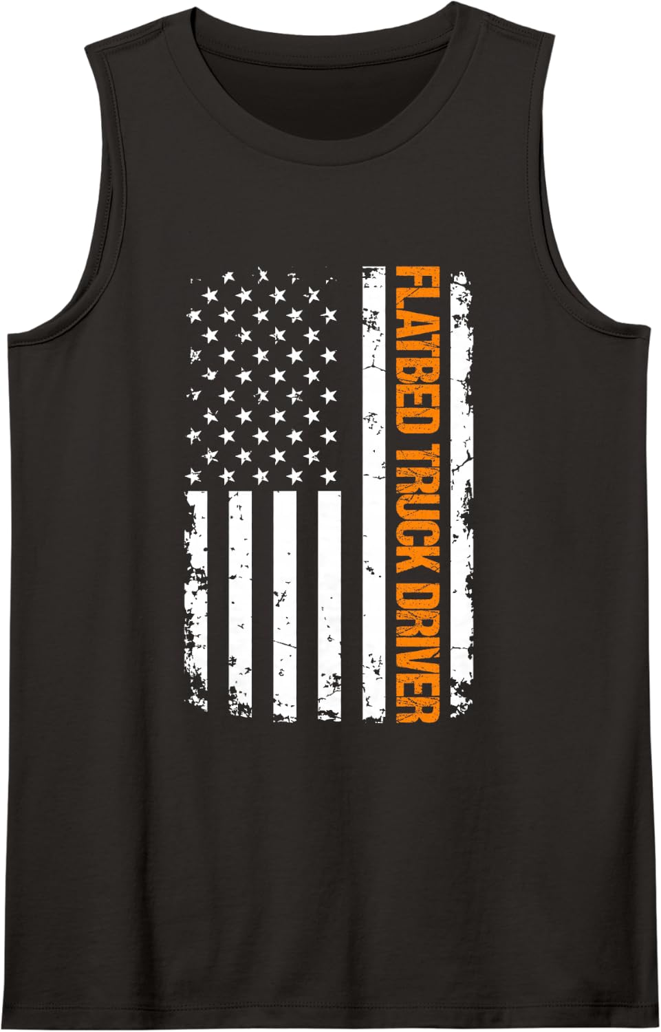 Flatbed Truck Driver USA Flag Sleeveless Tank Top - Black